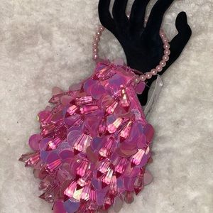 Soft Pink Shimmy Wristlet Purse